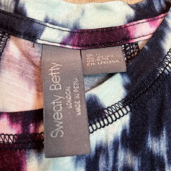 Sweaty Betty Easy Peazy Tank sustainable vest blue flow print tunic sz medium - Picture 6 of 10